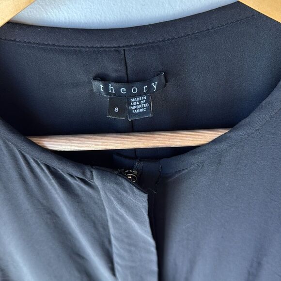 Theory Wool Blend Dress Black Short Sleeve Sheath - Picture 4 of 7